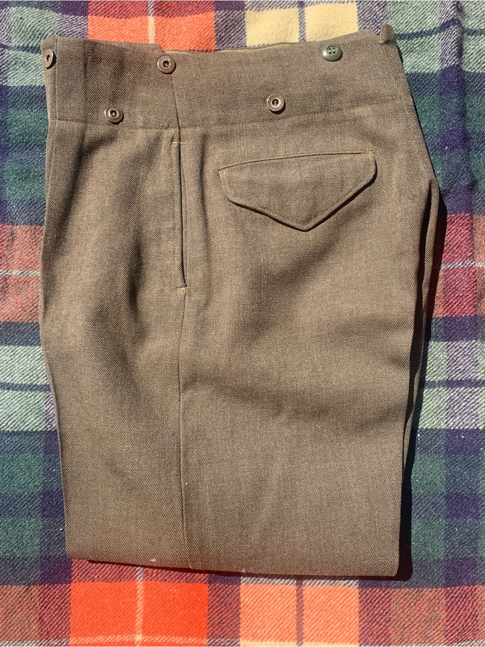 Unisex Vintage 50s Royal Canadian army cadet green wool battle dress pants